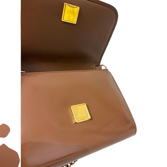 Tory Burch Chocolate Leather Crossbody with Gold Chain - Picture 4 of 6